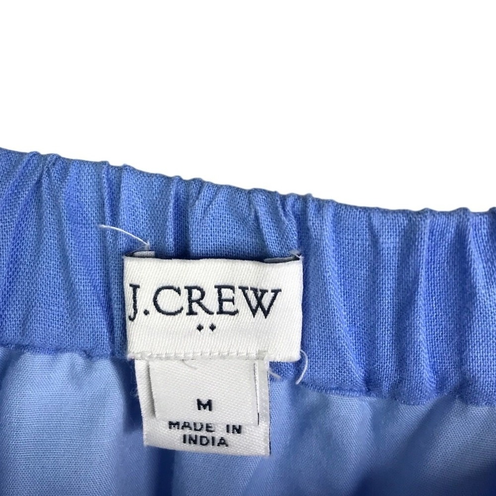 J.Crew Skirt Womens M Blue White Floral Embroidered Elastic Waist Cotton Midi‎ - Picture 3 of 7